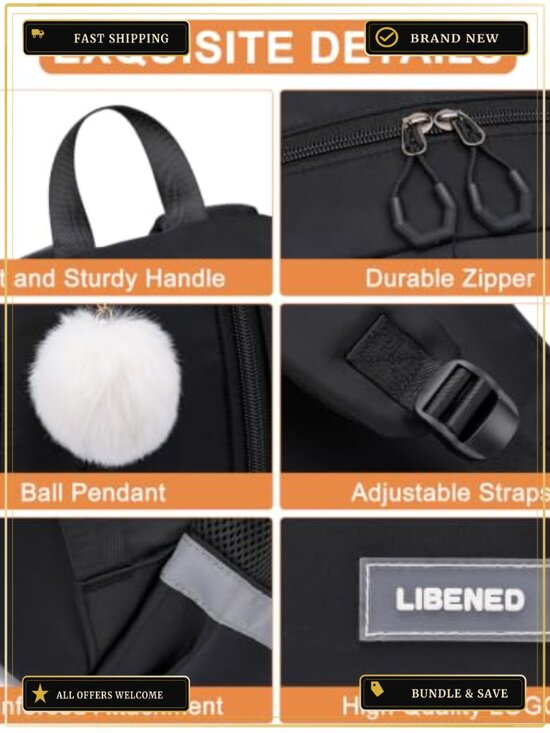 School Backpack for Teen Girls College Students 15.6 Inch Laptop Anti-Theft main image 5